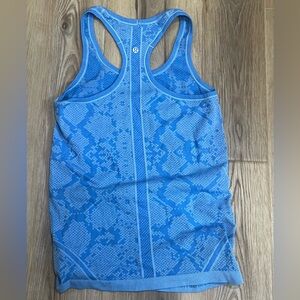 lululemon athletica Blue Snake Print Tank Top